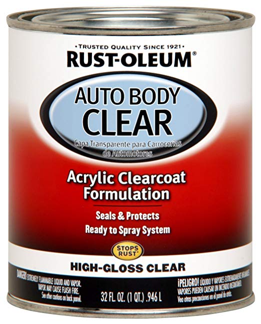 Rust-Oleum Automotive 253522 32-Ounce Autobody Paint Quart, Gloss Clear Coat