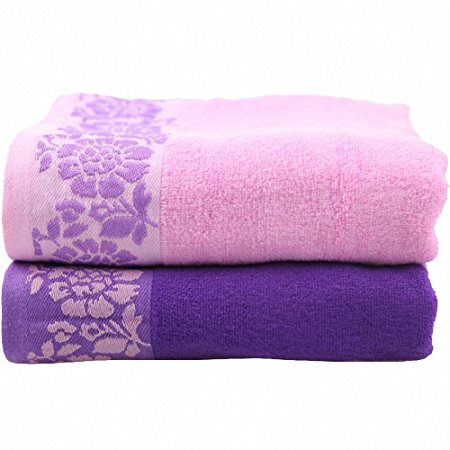 Moolecole 2-pack Bamboo Towels Super Absorbent Hand Towels Face Towels Antimicrobial Bath Towel