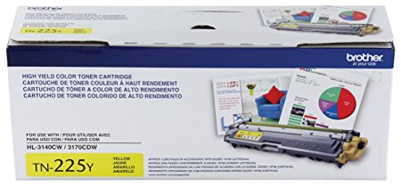 Brother Printer TN225Y High Yield Yellow Toner Cartridge