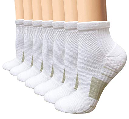 Copper Compression Ankle Running Socks Men Women 3/7 Pack, Performance Cozy Low Cut Cushion Athletic socks Arch Support