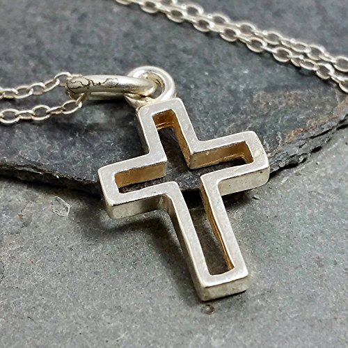 Open Cross Necklace - 925 Sterling Silver