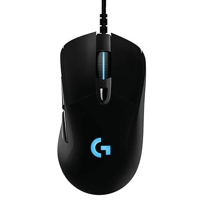 Logitech G403 Hero 25K Gaming Mouse, Lightsync RGB, Lightweight 87G 10G optional, Braided Cable, 25, 600 DPI, Rubber Side Grips, Black