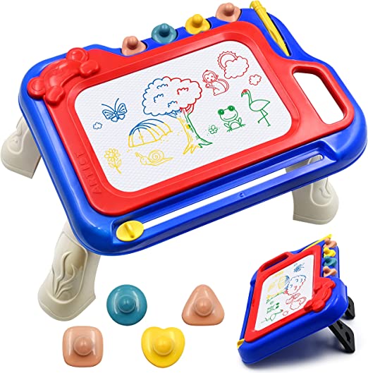 Toddler Magnetic Drawing Board Toys for Boys Girls 1-3 Years Old Gifts, Travel Toys Erasable Doodle Board Sketching Writing Pad Tablet with Stand Legs Education Learning Game for Kids Age 1 2 3 4 5