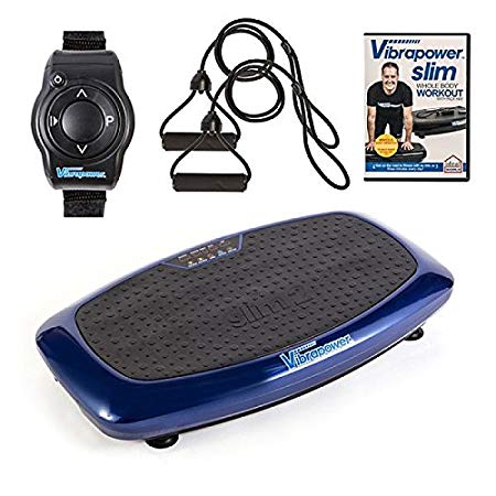 VIBRAPOWER Slim 2 Power Vibration Plate Trainer with Free DVD, Resistance Bands   Remote Watch