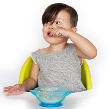 Nuby Suction Bowl with Spoon and Lid Colors May Vary