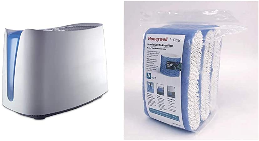 Honeywell HCM350W Germ Free Cool Mist Humidifier White & Replacement Wicking Filter A, 3 pack, White, 3 Count