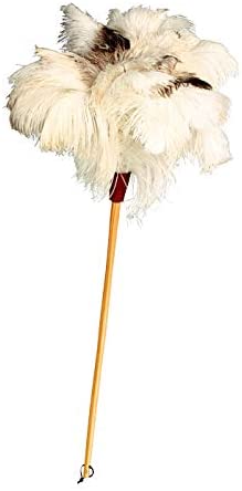 REDECKER Ostrich Feather Duster with Varnished Wooden Handle, 31-1/2-Inches, Light