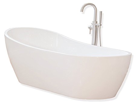 Woodbridge 67'' Modern Bathroom Glossy White Acrylic Freestanding Bathtub B-0001