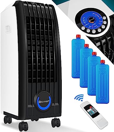 KESSER® 4in1 Mobile Klimaanlage | Fernbedienung | Klimagerät | Ventilator Klimaanlage | 8 L Tank | Timer | 3 Stufen | Ionisator Luftbefeuchter | Luftkühler | Weiß