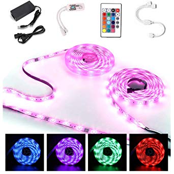 RUICAIKUN Led Strip Lights,32.8ft WiFi Wireless Smart Phone Controlled Waterproof 300Leds SMD5050 Strip Lights Kit with 24key Remote Working with Android and iOS System,Alexa, Google Assistant