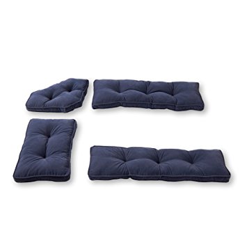 Greendale Home Fashions 4-Piece Nook Cushion Set Hyatt, Denim