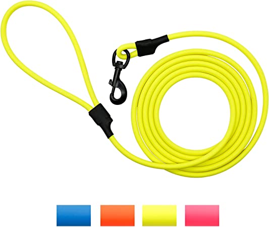 Nimble Waterproof Dog Leash Durable Training Lead Outdoor Long Leash 10ft 15ft 30ft for Dog Training,Beach,Yard,Camping,Swimming (30ft, Yellow)