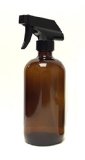 8 oz Amber Boston Round Thick Glass Spray Bottle with Label - Perfect for Home Cleaning Cooking Essential Oils DIY Gifts