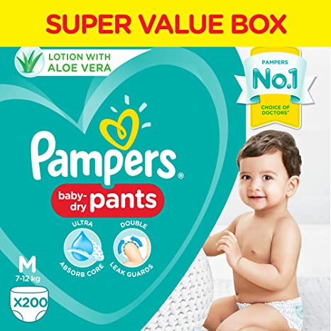 Pampers Diaper Pants Super Value Box, Medium (Pack of 200)