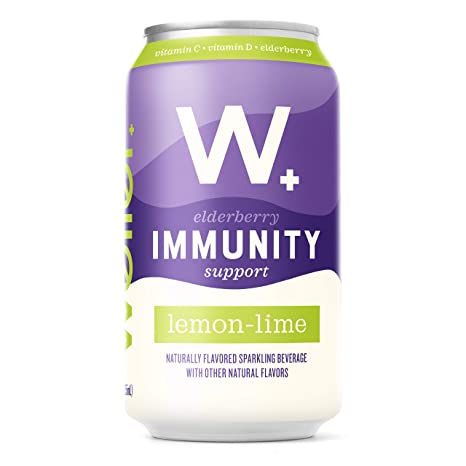 Weller Elderberry Immunity Support Sparkling Water, Lemon Lime Flavored Water, Low Sugar, Low Calorie, All Natural Drinks (12 pack, 12oz cans)