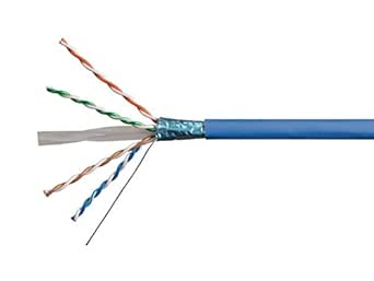 Monoprice Cat6A Ethernet Bulk Cable - Solid, 550Mhz, F/UTP, CMR, Riser Rated, Pure Bare Copper Wire, 10G, 23AWG, No Logo (UL) (TAA) 500 Feet, Blue