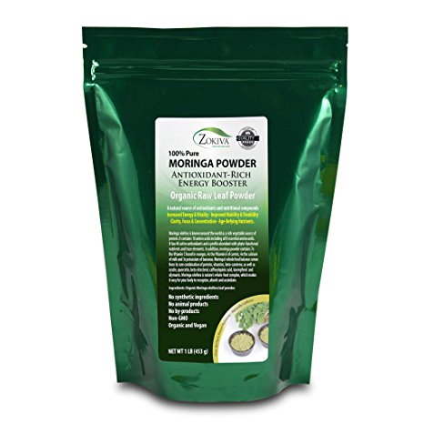 Moringa Oleifera Leaf Powder - Organic - 100% Pure - 1LB Resealable Pouch