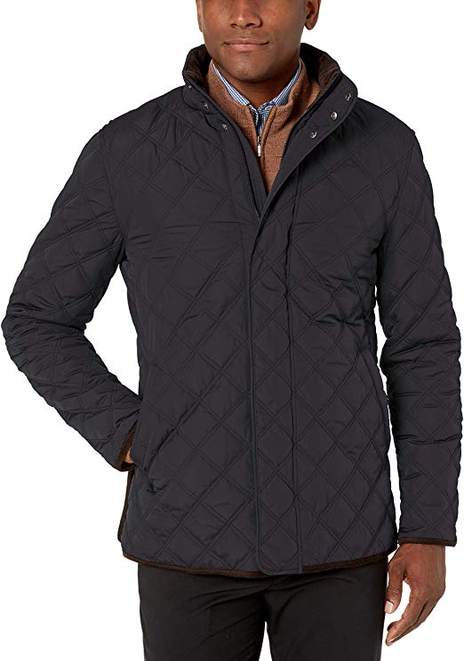 Amazon Brand - BUTTONED DOWN Men's Water Repellant Quilted Car Coat