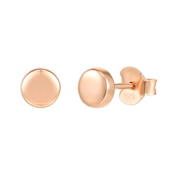 PAVOI 14K Gold Plated 925 Sterling Silver Earrings | Tiny Dot/Triangle Disc Stud Earrings | Gold Stud Earrings for Women