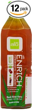 ALO Enrich Aloe Vera Beverage Pomegranate and Cranberry 169 Ounce Pack of 12