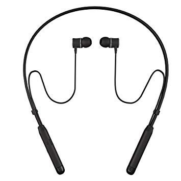 Bluetooth Headphones Behind-Neck,SOWND Magnetic Bluetooth 4.2 Earbuds Stereo Earphones with Mic Sweatproof Noise Canceling for Sports Gym Workout - Black