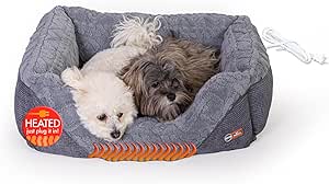 K&H Pet Products Thermo-Pet Lounge Sleeper Indoor Heated Dog Bed for Small to Medium Dogs & Cats - Automatic Dog Heating Pad Indoor, Warm Calming Pillow Bed, Machine Washable - Medium 30.5"X24.5"X9"