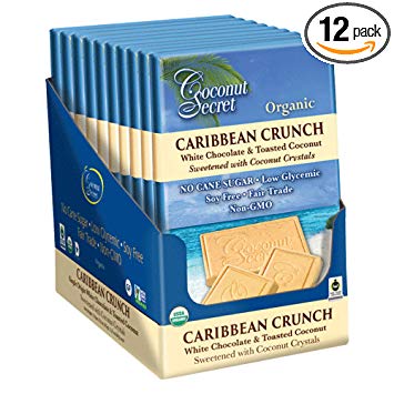 Coconut Secret Caribbean Crunch White Chocolate Bar, 2.25 Ounce (Pack of 12)