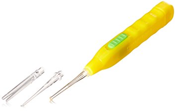 Yellow Plastic Handle White LED Light Earpick Ear Pick Wax Remover