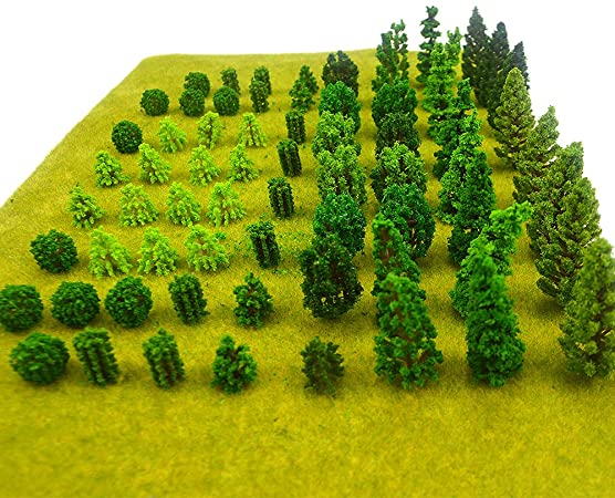70pcs Mini Model Trees Model Train Scenery Mixed Miniature Trees Artificial Wargame Trees Model Railroad Scenery Diorama Supplies Scenery Landscape