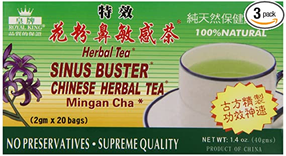 Royal King Sinus Buster Chinese Herbal Tea (20 Bag) - 3 Box Pack