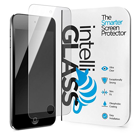 iPod Touch 5/6 intelliGLASS HD - The Smarter Apple Glass Screen Protector by intelliARMOR To Guard Against Scratches and Drops. HD Clear With Max Touchscreen Accuracy.