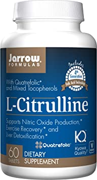 Jarrow Formulas Jarrow L-Citrulline with Quatrefolic (Plus Mixed Tocopherols, 60 Tablets), 1 Units