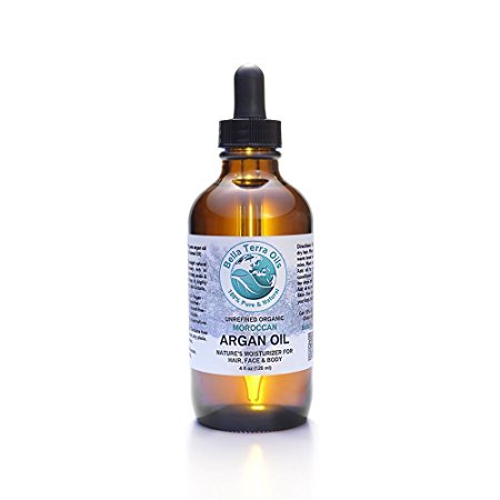 SALE! Argan oil 4 oz 100% Pure Moroccan Cold-pressed Unrefined Organic - Bella Terra Oils - New Product here on Amazon, give us a try! 100% Satifaction Guaranteed!