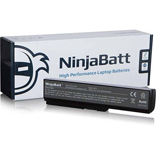 NinjaBatt Laptop Battery for Toshiba Satellite A665 A665-S5170 A665-S6086 A665-S6050 M505-S4940 – High Performance [12 Cells/8800 mAh/95 Wh]