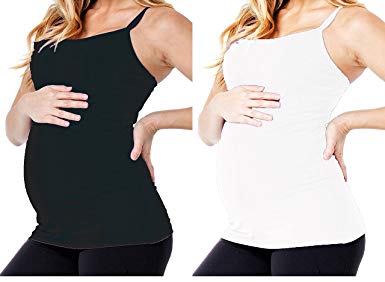 Maternity Clothes Tank Top Super Stretch Long Nursing Cami Camisole Shirt