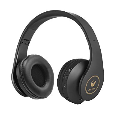 OldShark V7 Bluetooth Headphones Over Ear, Stereo Wireless Headsets with Microphone, Foldable Earphones, Lightweight, Soft Earmuffs, Wired Mode for PC/ Cell Phones/ TV Black and Gold