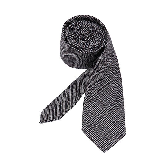 Ma 100% Wool Elegant Mens Wool Handmade Woven Winter Gray Wool Tie Men's Necktie 2.55 Inches Wide