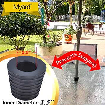 MYARD Umbrella Cone Wedge fits Patio Table Hole Opening or base 2 to 2.5 Inch, & Pole Diameter 1 1/2" (38mm, Black)