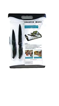 The Sharper Image Non-skid Cutting Board with Nonstick Paring and Utility Knives, Assorted Colors