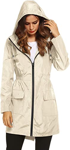 LOMON Women Waterproof Lightweight Rain Jacket Active Outdoor Hooded Raincoat