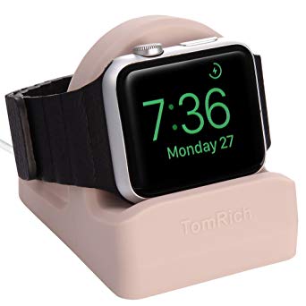 TomRich T90 Apple Watch Stand for Apple Watch Charger with Night Stand Mode for Apple Watch Series 4/ Series 3 / Series 2 / Series 1 / 44mm /42mm /40 mm/ 38mm - Pink Sand