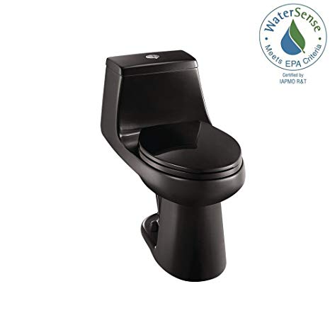 1-piece 1.1 GPF/1.6 GPF Elongated High Efficiency All-in-One Toilet in Black