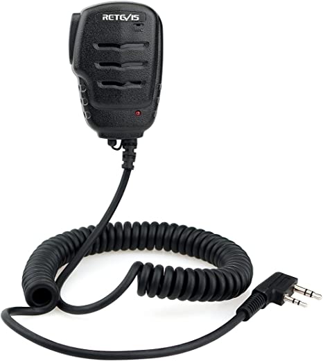 Retevis RS-111 2 Pin Shoulder Speaker Mic for Baofeng 888S UV-5R Kenwood Radioddity Retevis H-777 RT27 RT22 RT15 RT19 RB17 RT17 RT67 Two Way Radio(1 Pack)