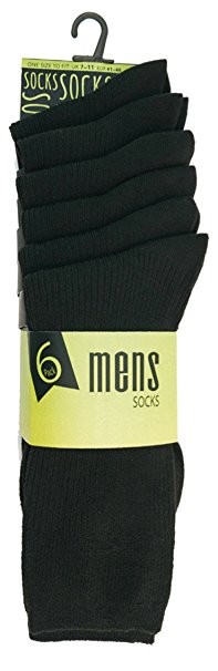 Pack of 6: Octave Mens Black Ribbed Dress Socks - Fantastic Value For Money !