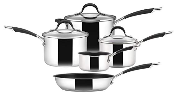 Circulon Momentum Saucepan and Frypan, Stainless Steel, Set of 5