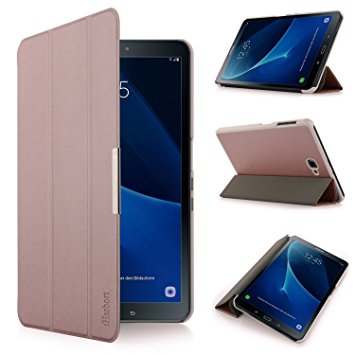 Samsung Galaxy Tab A 10.1 Case -iHarbort Ultra Slim Lightweight Smart-shell Holder Stand Leather Case for Samsung Galaxy Tab A 10.1 Inch (2016 Version SM-T580N SM-T585N), With Smart Auto Wake / Sleep function (Galaxy Tab A 10.1, Rose Gold)