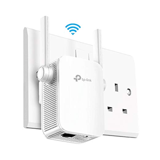 TP-Link RE205 AC750 Universal Dual Band Range Extender, Broadband/Wi-Fi Extender, WiFi Booster/Hotspot with Ethernet Port, 2 External Antennas, Plug and Play, Smart Signal Indicator, UK Plug