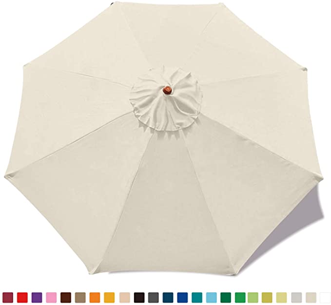 ABCCANOPY 9ft Umbrella Top for Patio/Market Umbrella Replacement Canopy with 8 Ribs(Light Beige)…