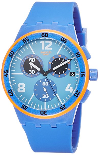 Swatch Capanno Blue Dial Blue Silicone Strap Men'S Watch Susn413