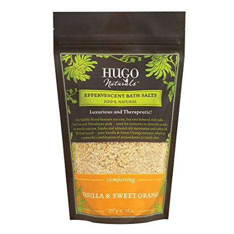 Hugo Naturals Effervescent Bath Salts, Vanilla and Sweet Orange, 14-Ounce